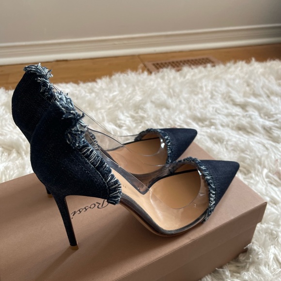SOLD SOLD SOLD BNWT Size 41 Gianvito Rossi Plexi Denim Heels - Picture 2 of 6
